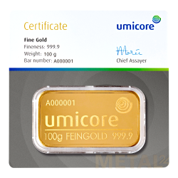 100g Gold bar Umicore | New