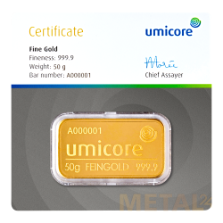 50g Gold bar Umicore | New