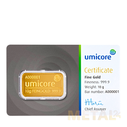 10g Goudstaaf Umicore | Nieuw