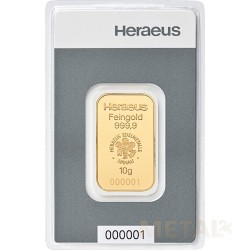 10g Heraeus Goudbaar | Nieuw