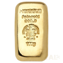 100g Heraeus Gold Bar