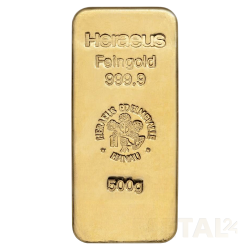 500g Heraeus Gold Bar